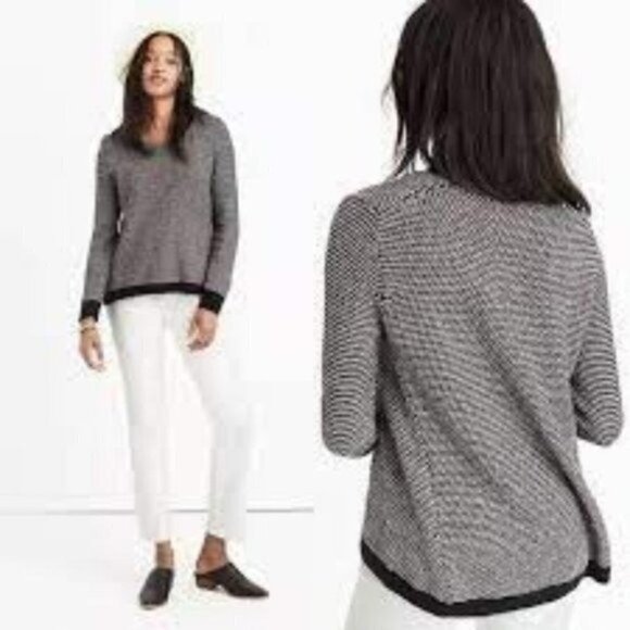 Madewell Riverside Lightweight Dot Weave Knit Round Hem XS Pullover Sweater - Picture 1 of 7
